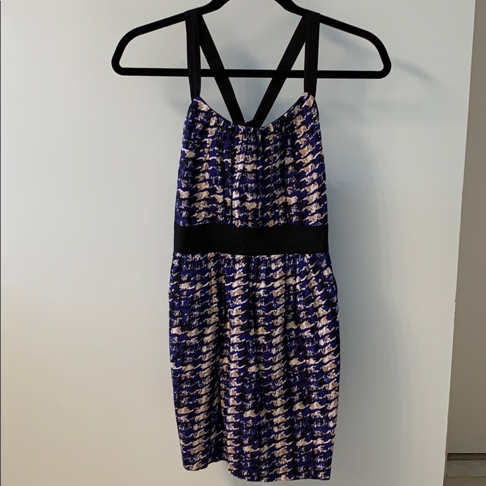 Indigo Patterned Forever 21 Mini Dress